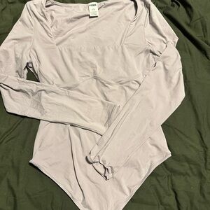 PINK Victoria's Secret Light Purple Long Sleeve Bodysuit